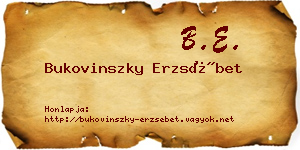 Bukovinszky Erzsébet névjegykártya