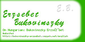 erzsebet bukovinszky business card